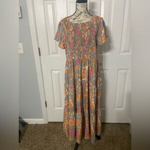 Smocked floral dress